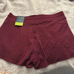 New with tags - sangria color, active shorts, midrise size large